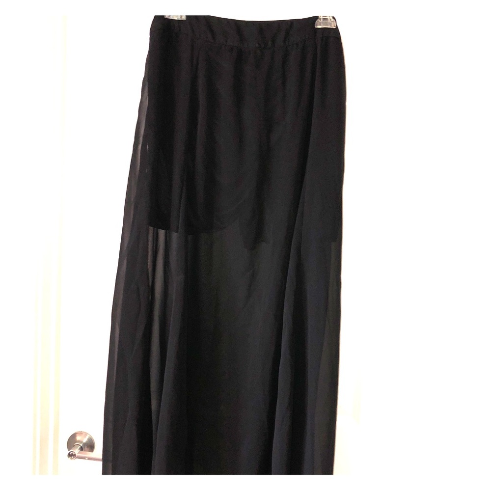 Black sheer maxi skirt